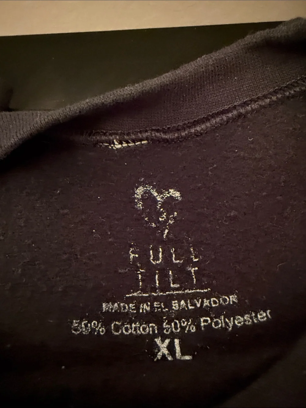 Full Tilt Black Crewneck Sweatshirt with White Skate Skeletons